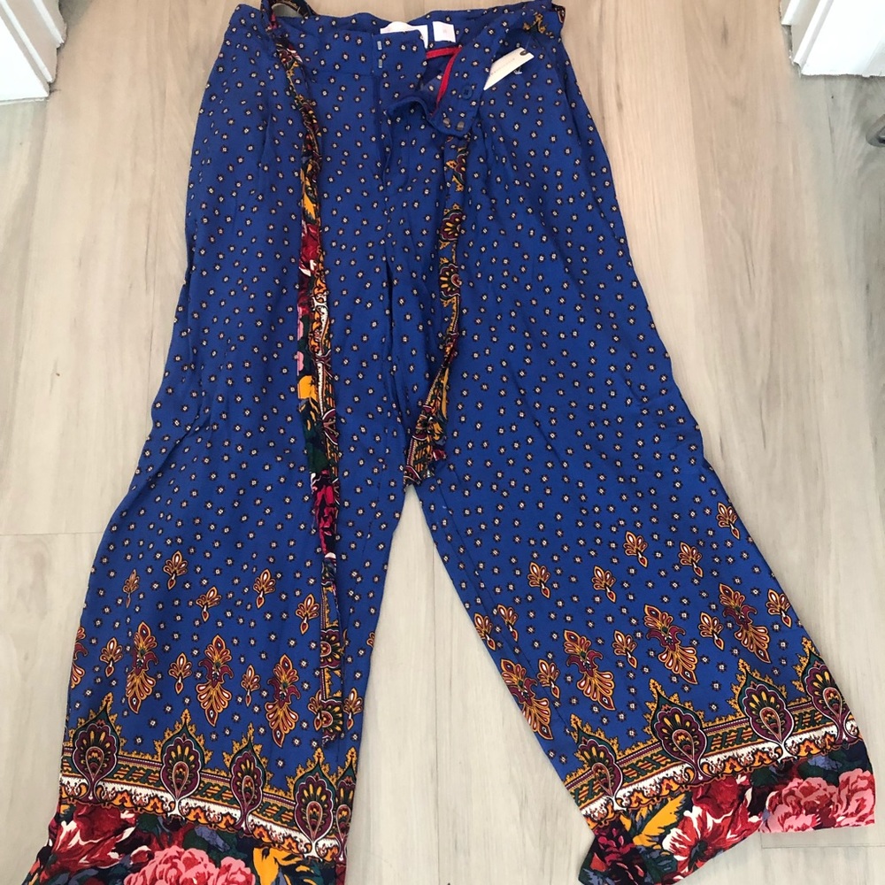 Anthropologie multicolored flowy pants